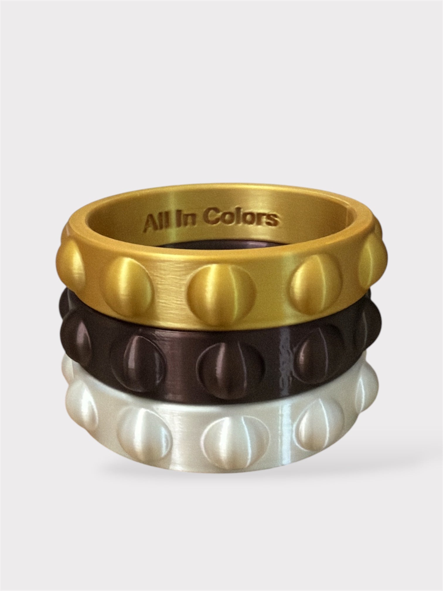 Wide Endless Bangles Gold-Brown-White