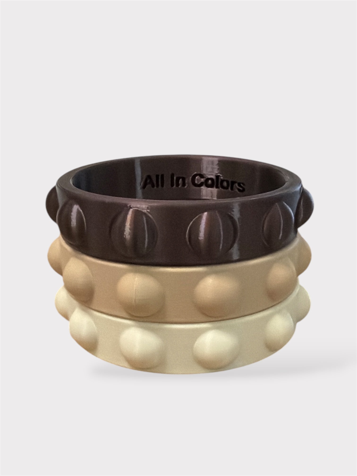 Wide Endless Bangles Brown-Cream-Off White