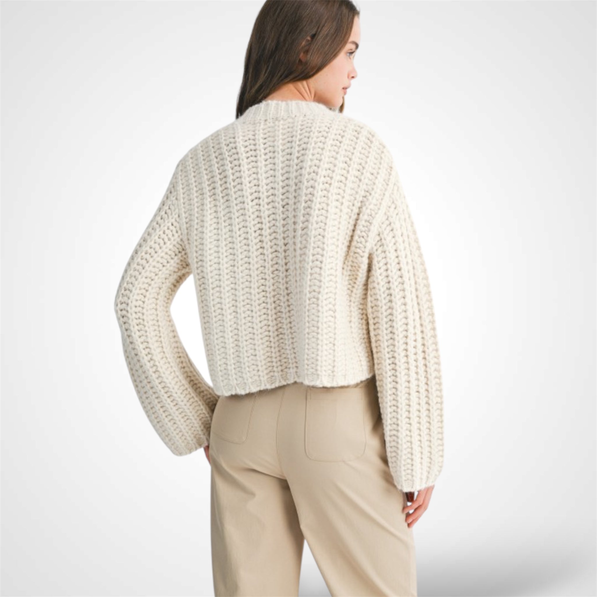 CHUNKY LONG SLEEVE SWEATER JACKET•-2