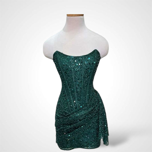 HUNTERGREEN SEQUIN MINI DRESS