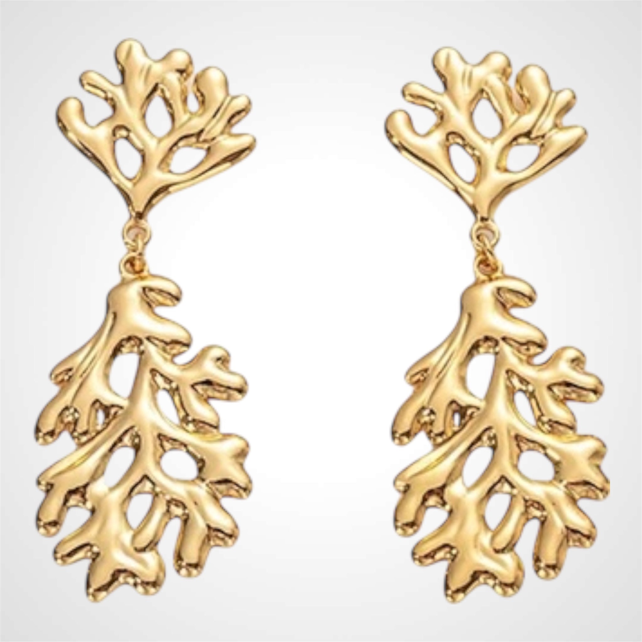 CORAL SHAPED STAINLESS STEEL STUD EARRING