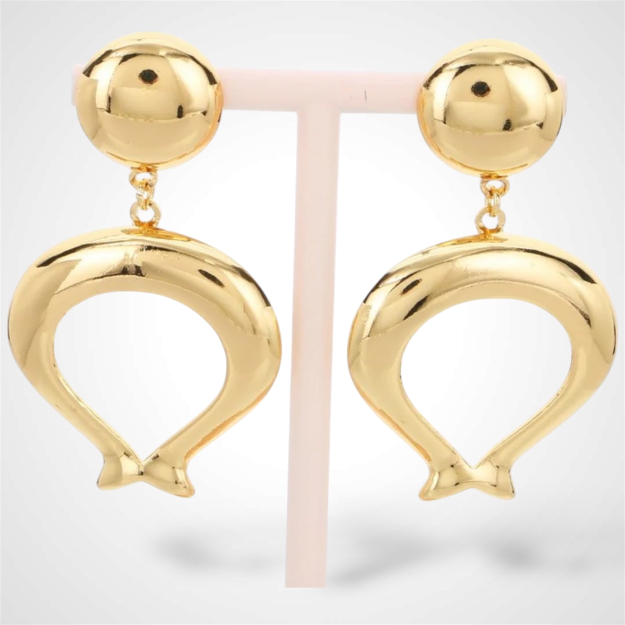 Venus Gold Statement Earrings•-1