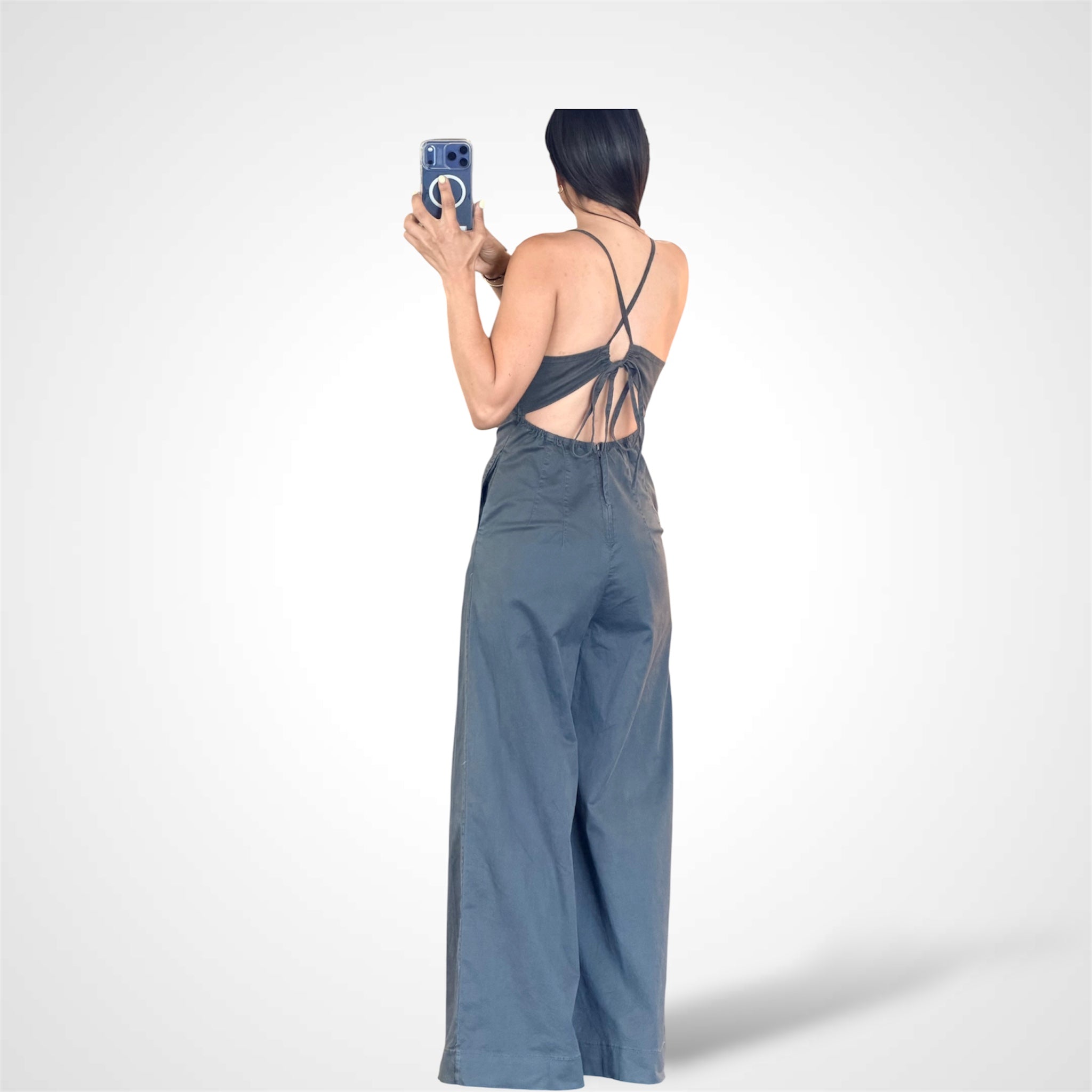 Charcoal Halter Neck Jumpsuit-3