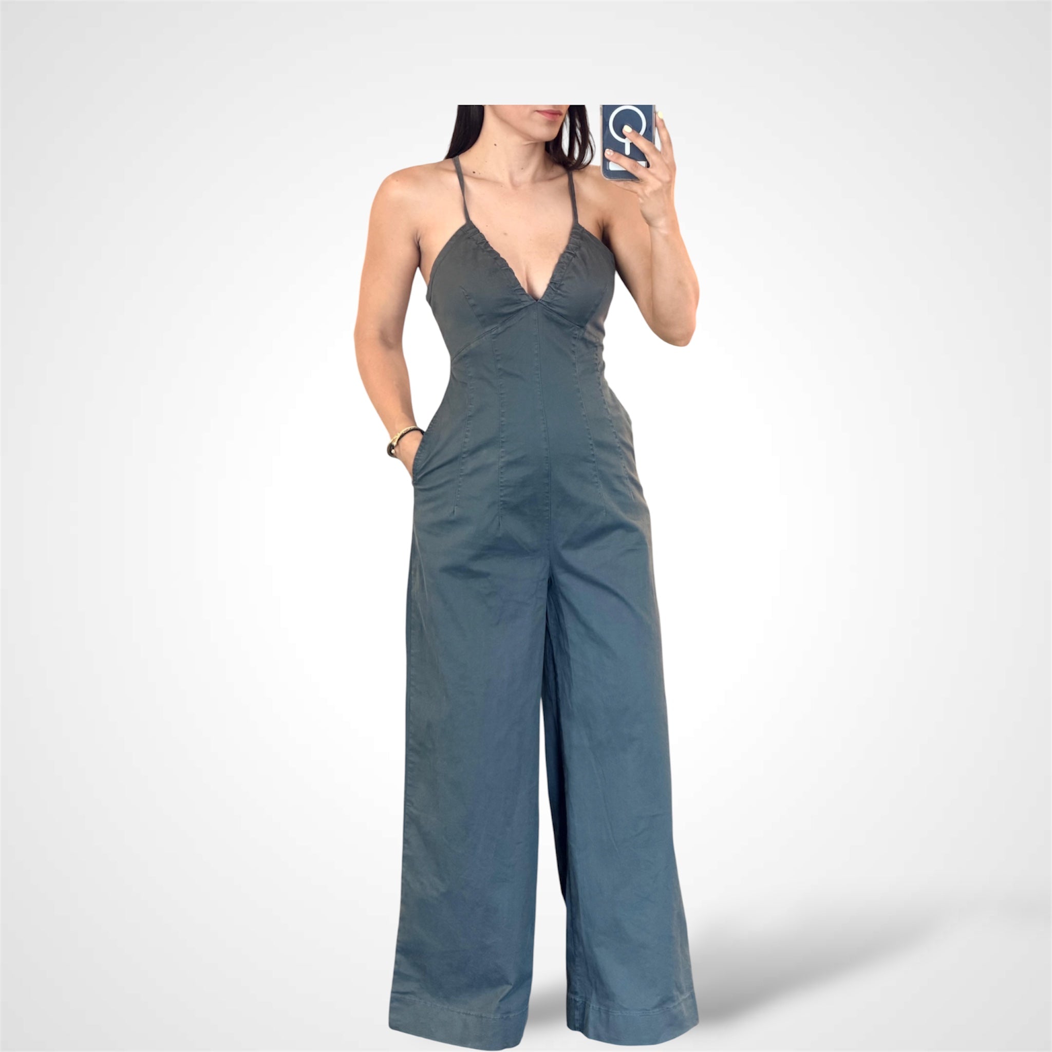 Charcoal Halter Neck Jumpsuit-1