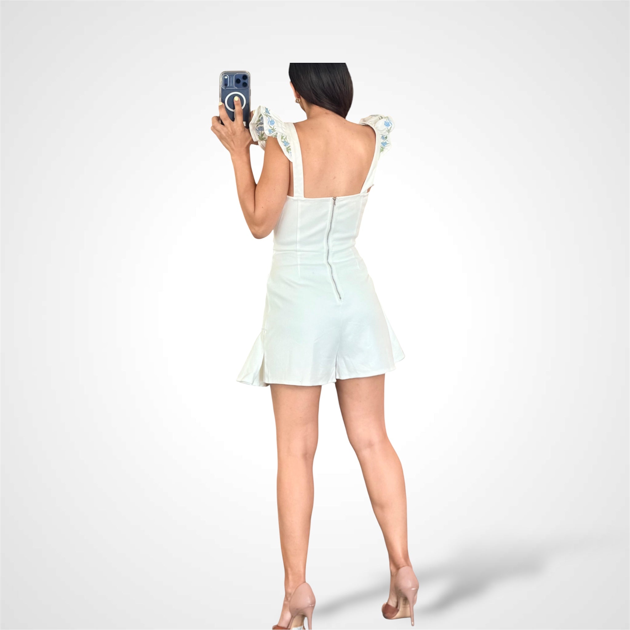 White Skort Romper-3