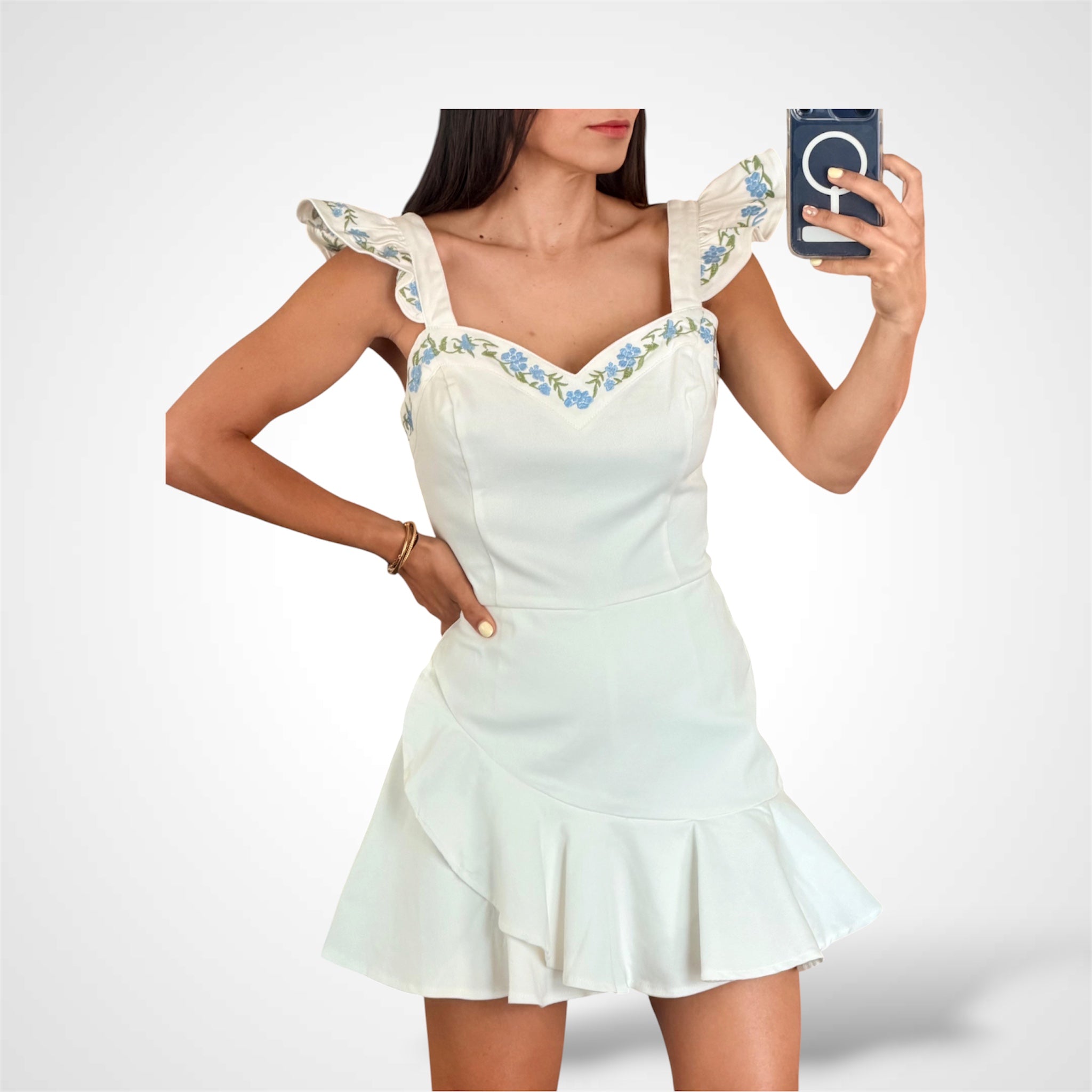 White Skort Romper