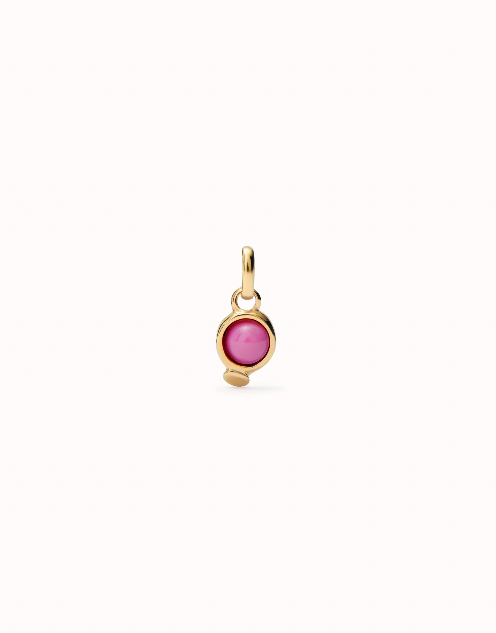 Uno de 50 18K gold-plated charm with pink stone•-1