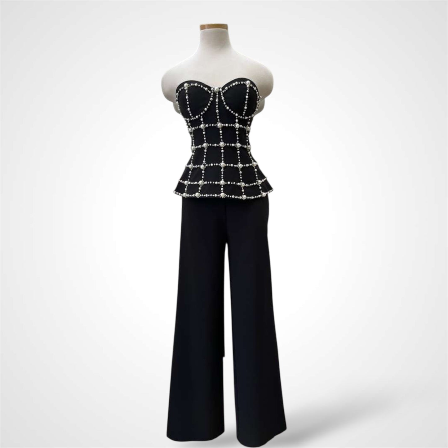 BLACK EMBELLISHED PANT SET
