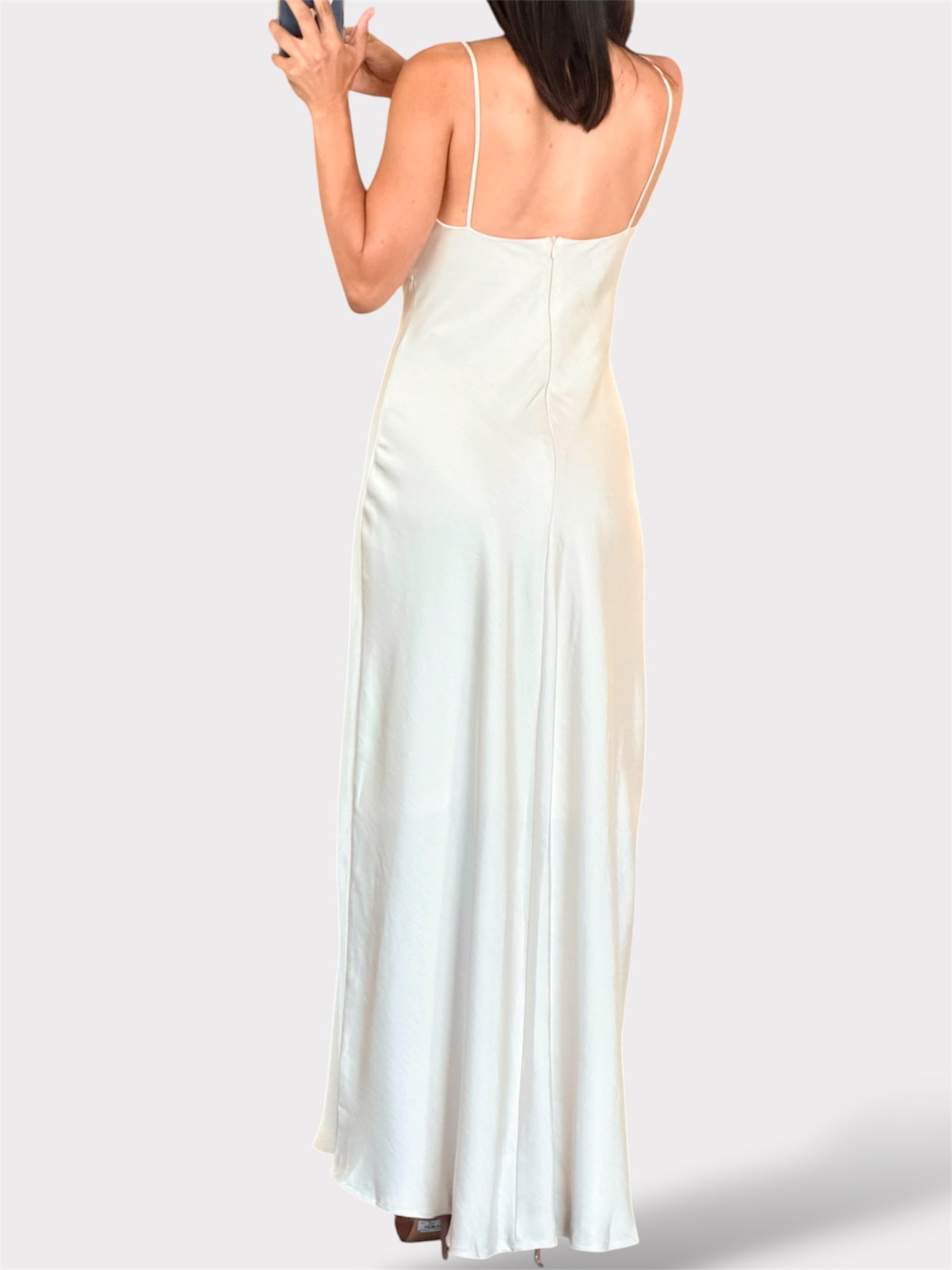 Satin Bias Dress Champagne-2