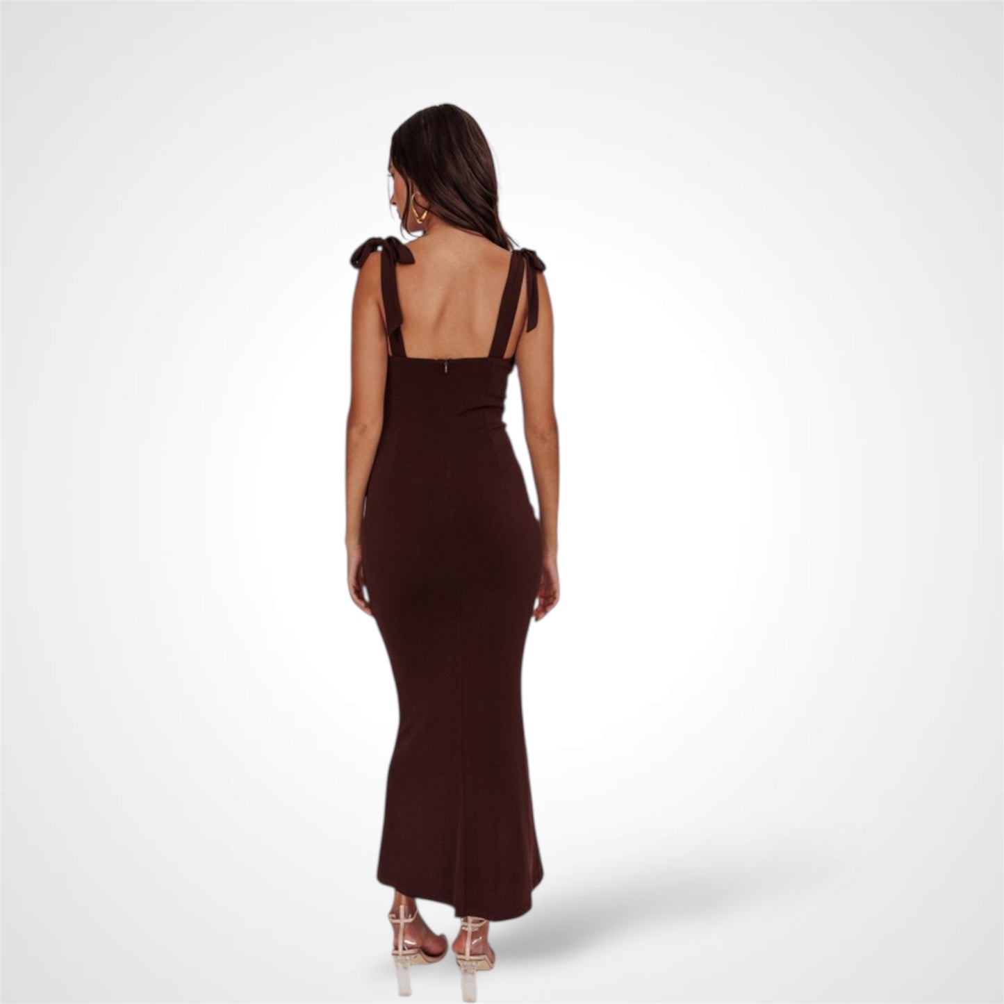 SLEEVELESS TIED STRAP MAXI DRESS