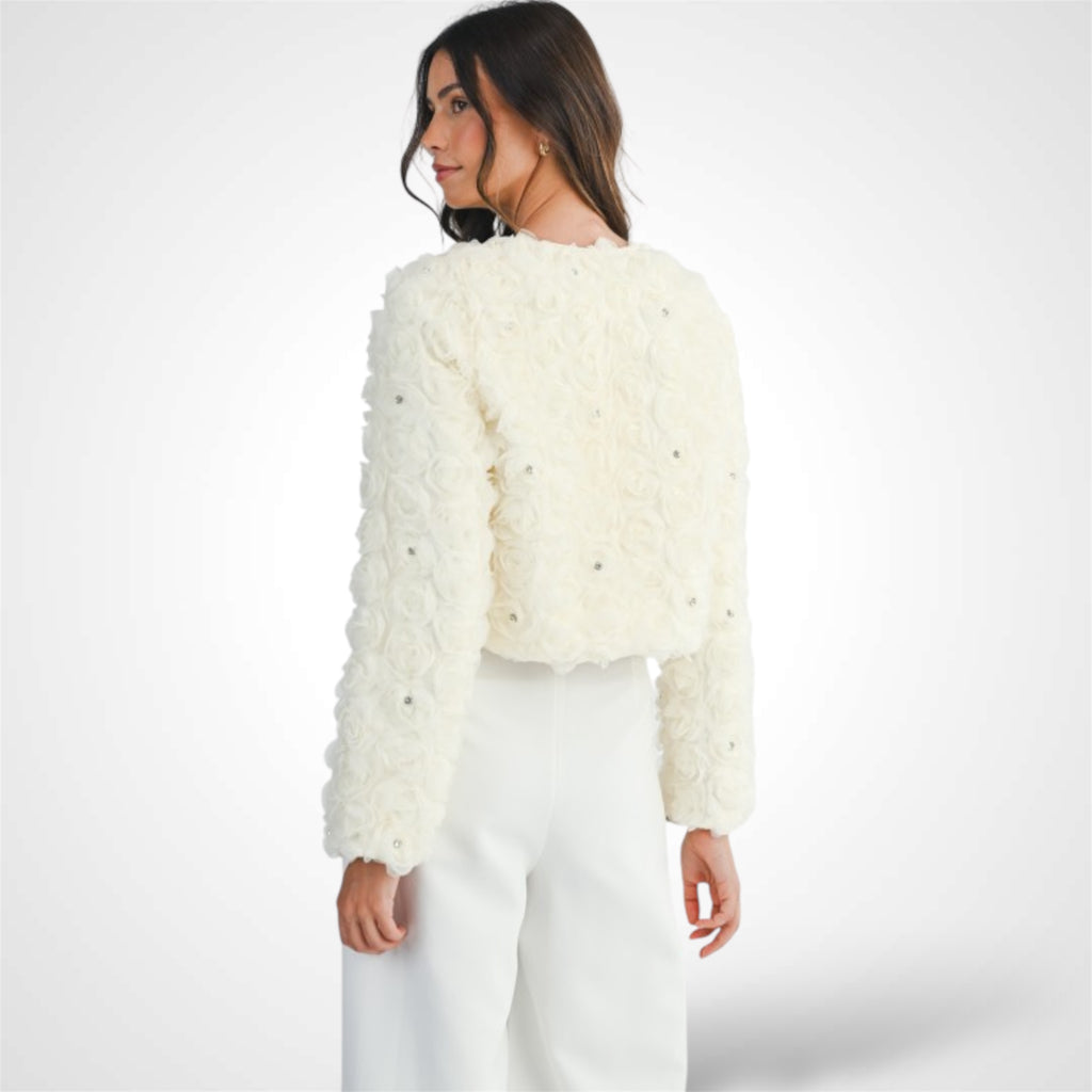 3D FLORAL WITH RHINESTONE JACKET