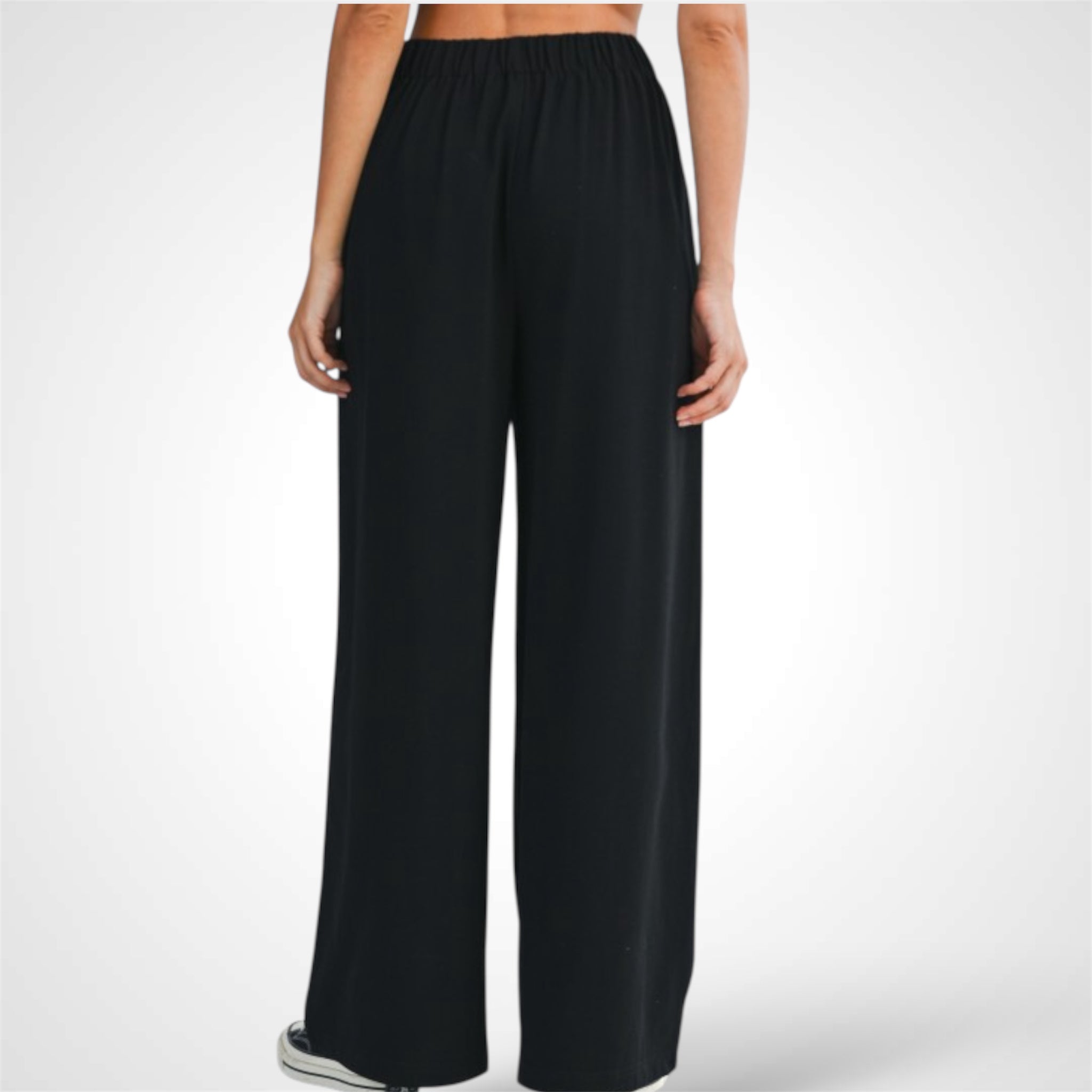 PLEATED WIDE LEG SWEATPANTS•-2