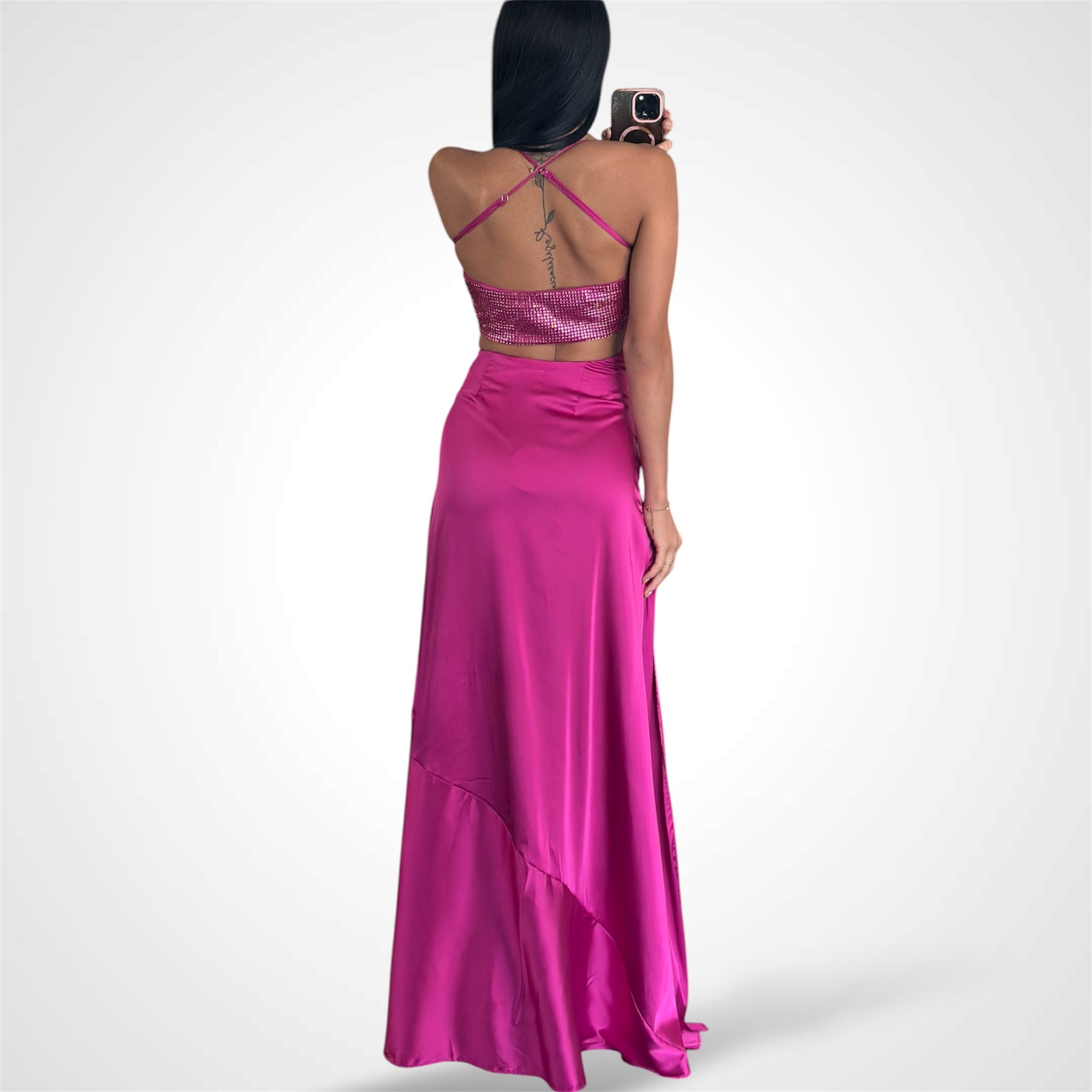 MAGENTA MAXI DRESS•-2