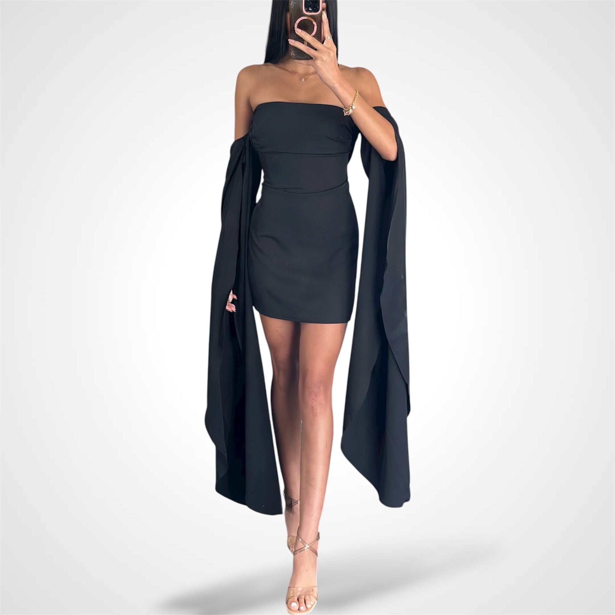 LONG SLEEVE SHORT DRESS•-4