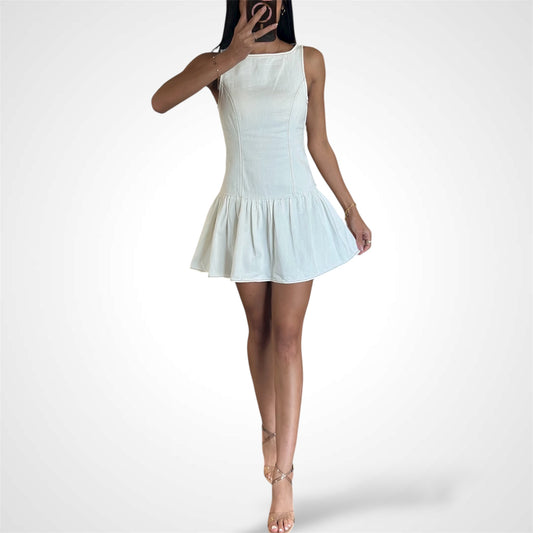 CREAM SHORT DRESS