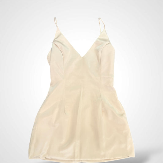 Nude Selena Satin Dress with Pockets
