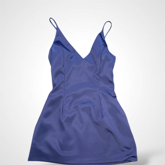Navy Selena Satin Dress with Pockets