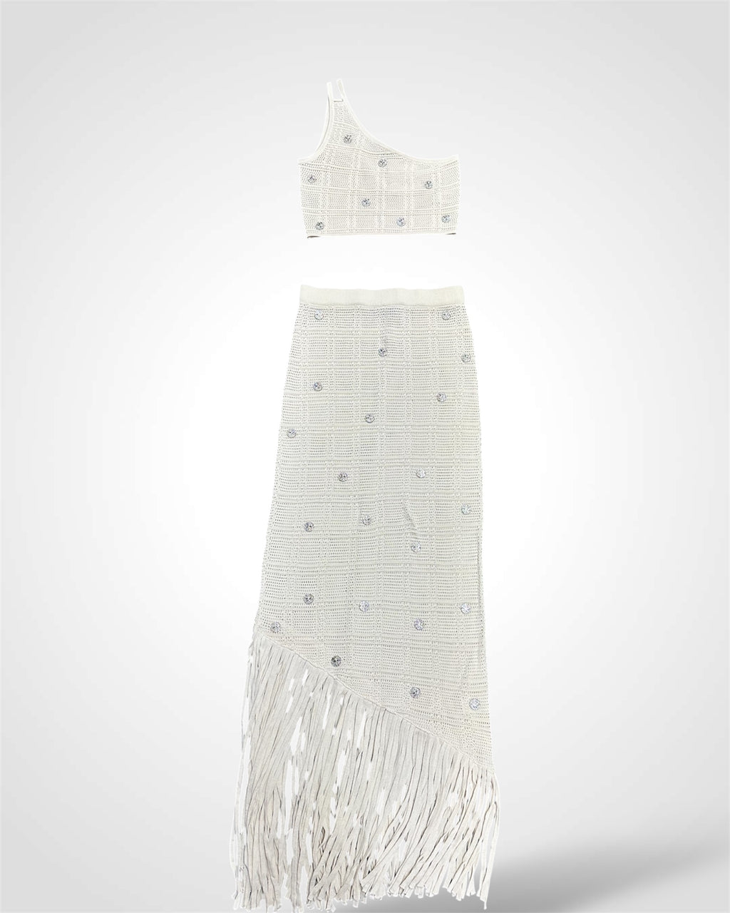 Crochet Fringes Pin Silver Set