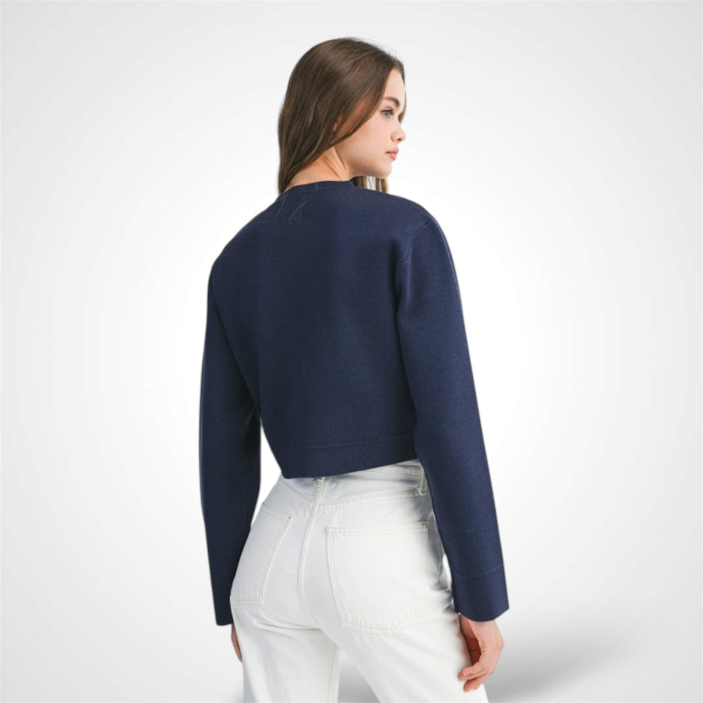 KNIT JACKET WITH SCALLOP EDGE