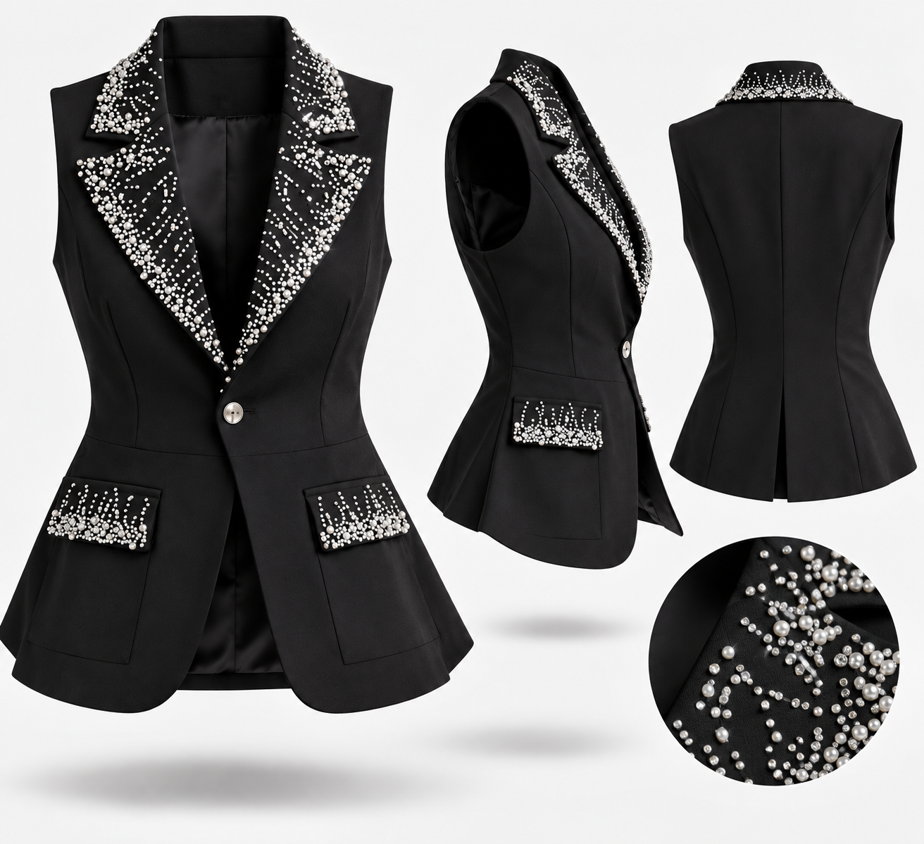 Night Vest Rhinestone-2