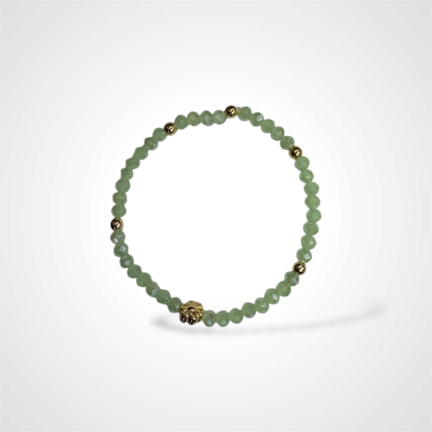 ARIA'S GREEN CRYSTALS BRACELET W GOLD FLOWER09