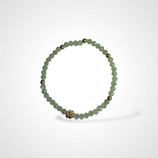 ARIA'S GREEN CRYSTALS BRACELET W GOLD FLOWER09