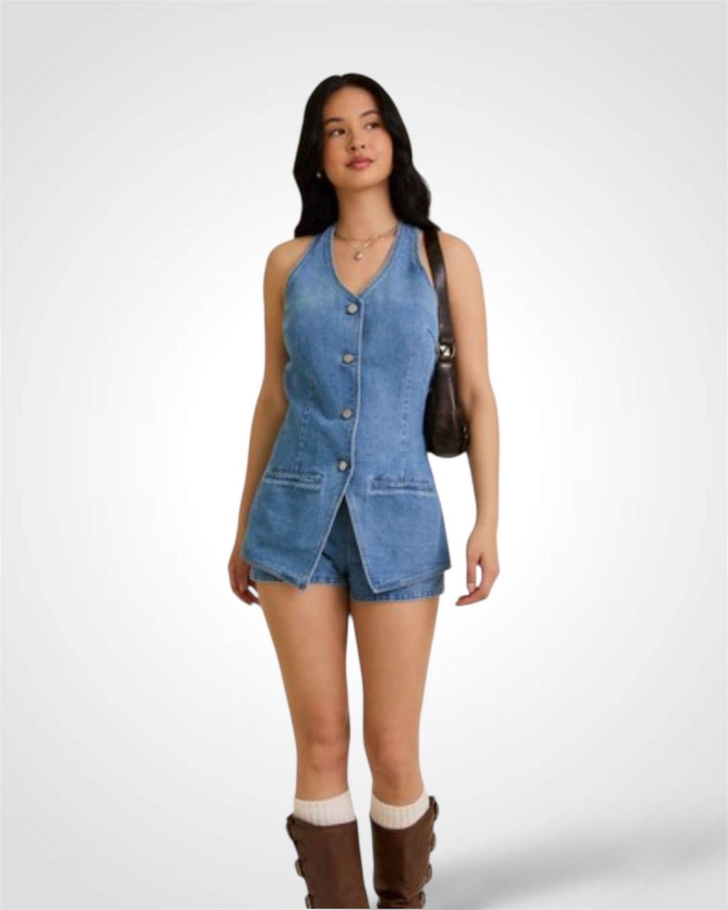 VEST-STYLE ROMPER WITH MICRO SHORTS