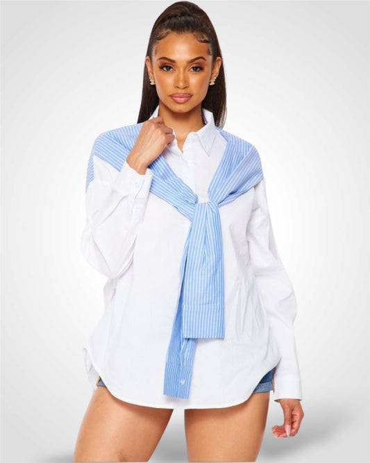 ALWAYS YOURS BUTTON UP SHIRT