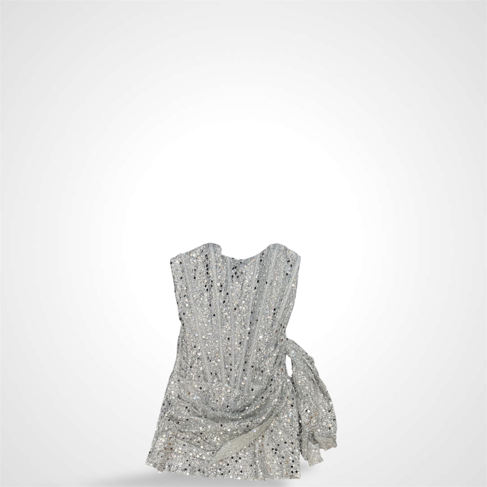 SILVER SEQUIN MINI DRESS