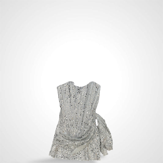 SILVER SEQUIN MINI DRESS