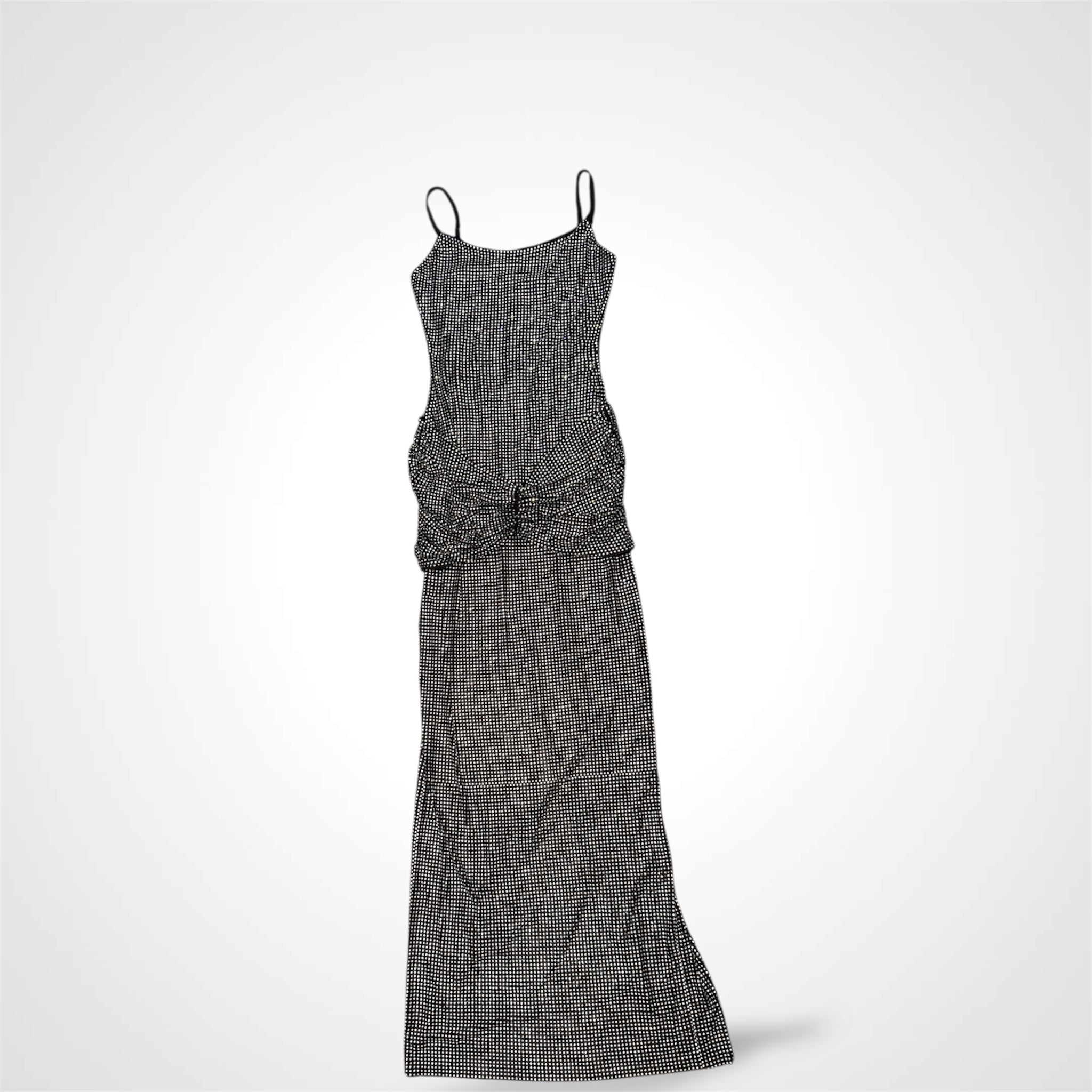 LUXE BLINGY HOTSTONE MAXI DRESS•