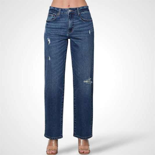 MID-RISE STRAIGHT JEANS