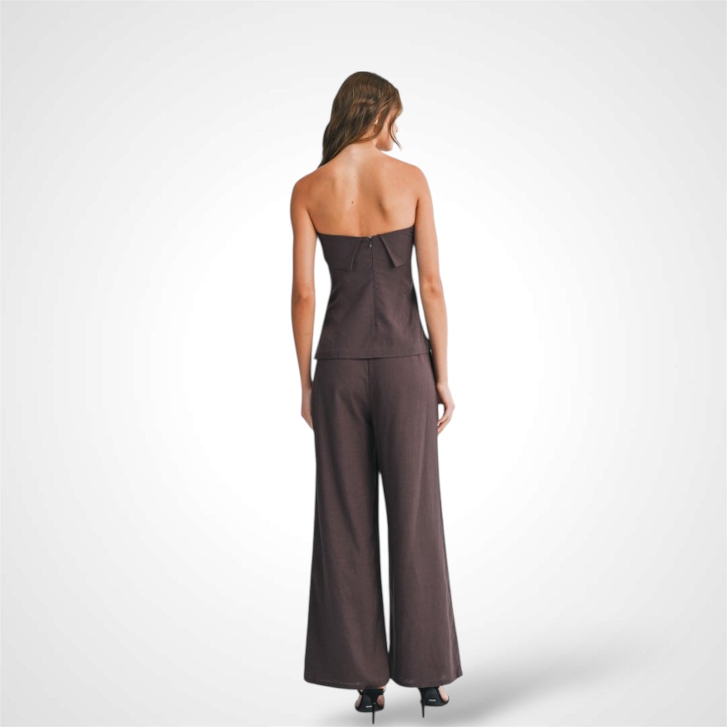 LINEN TUBE TOP AND TROUSER SET