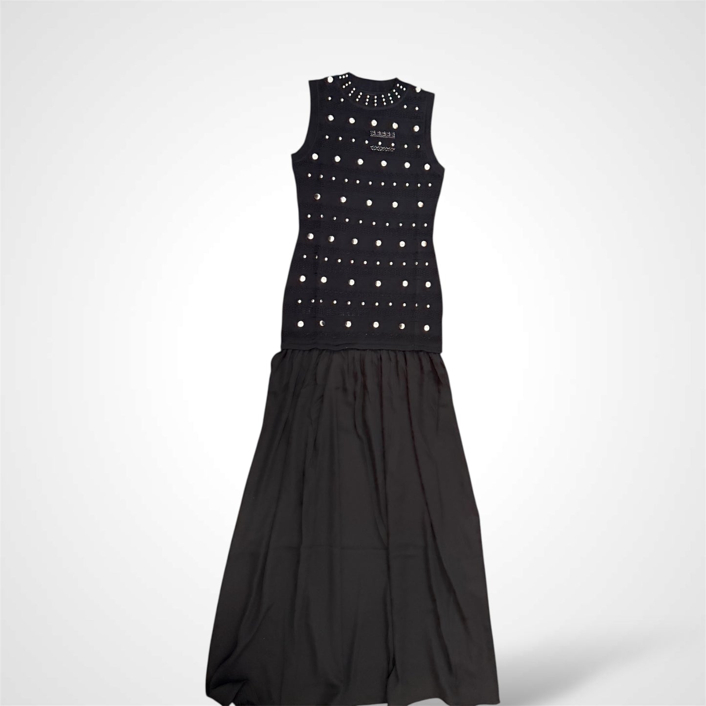 BLACK/SILVER ELEGANT MAXI DRESS