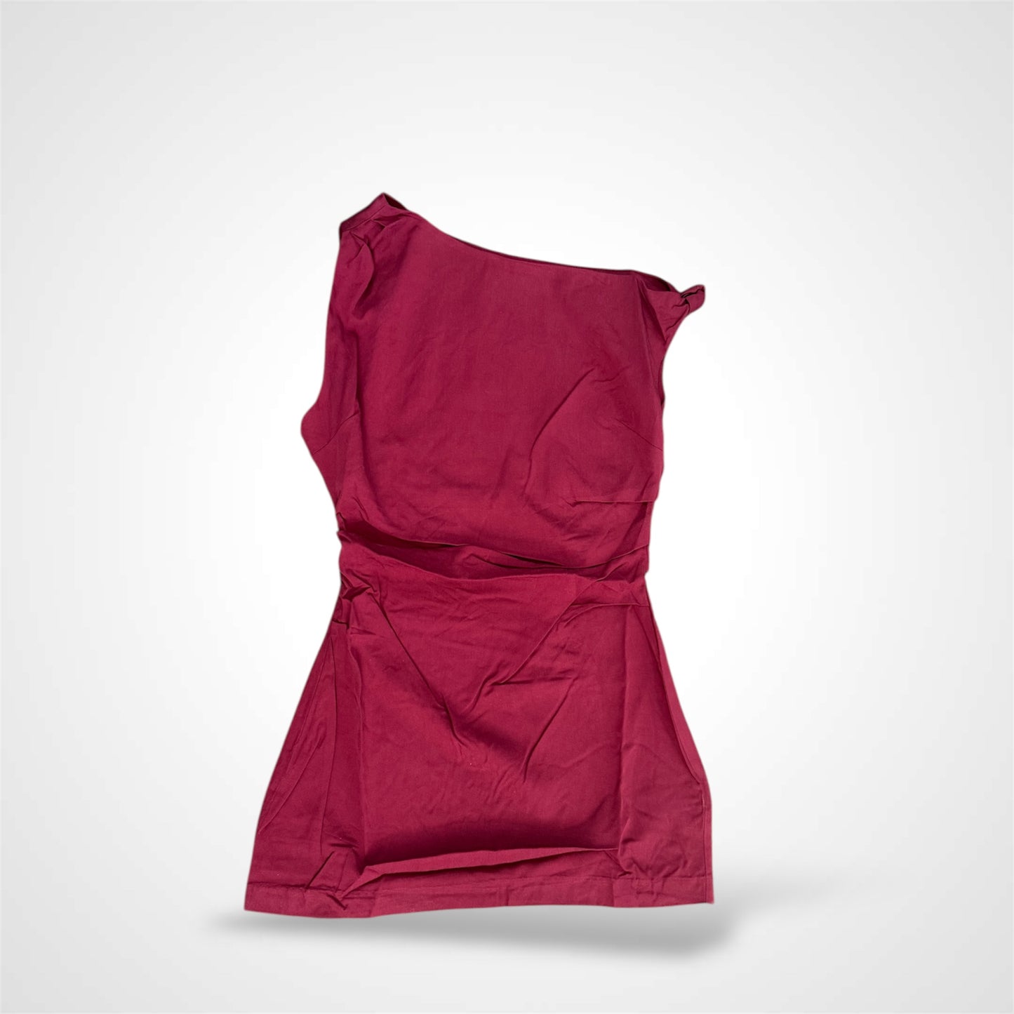 WINE ONE SHOULDER SLEEVELESS MINI DRESS