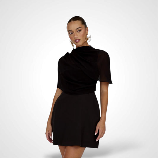 CHIFFON SHAWL MINI DRESS