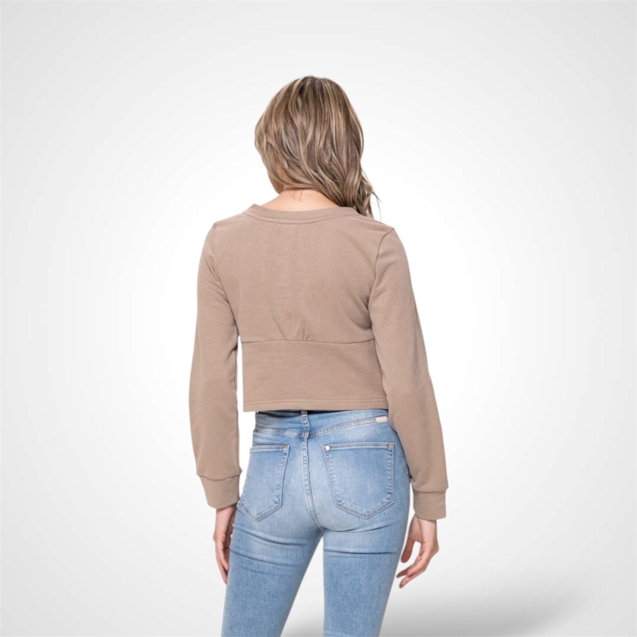 Taupe Bustier Sweatshirt•-2