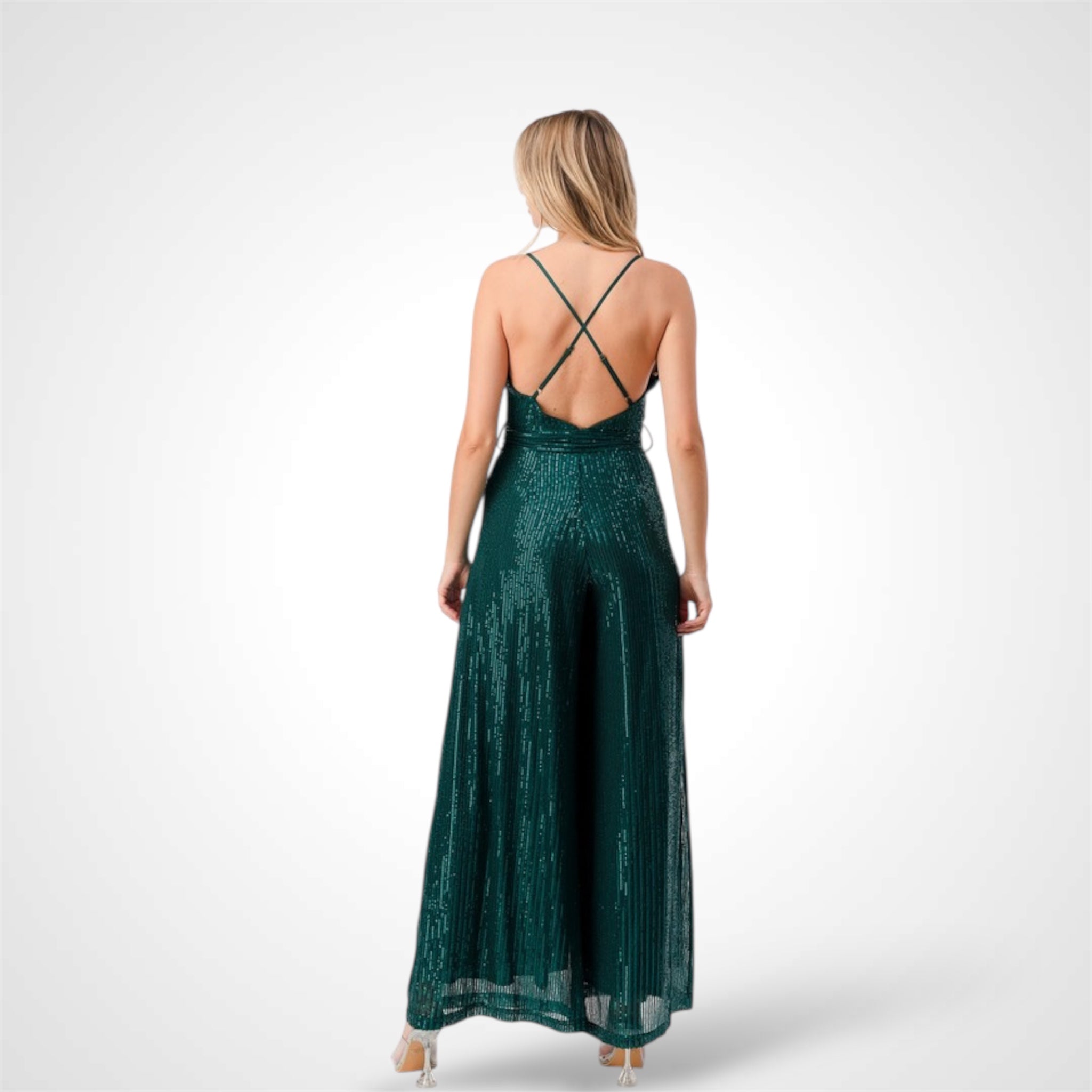 Sequins Wide Leg Jumpsuit•-2