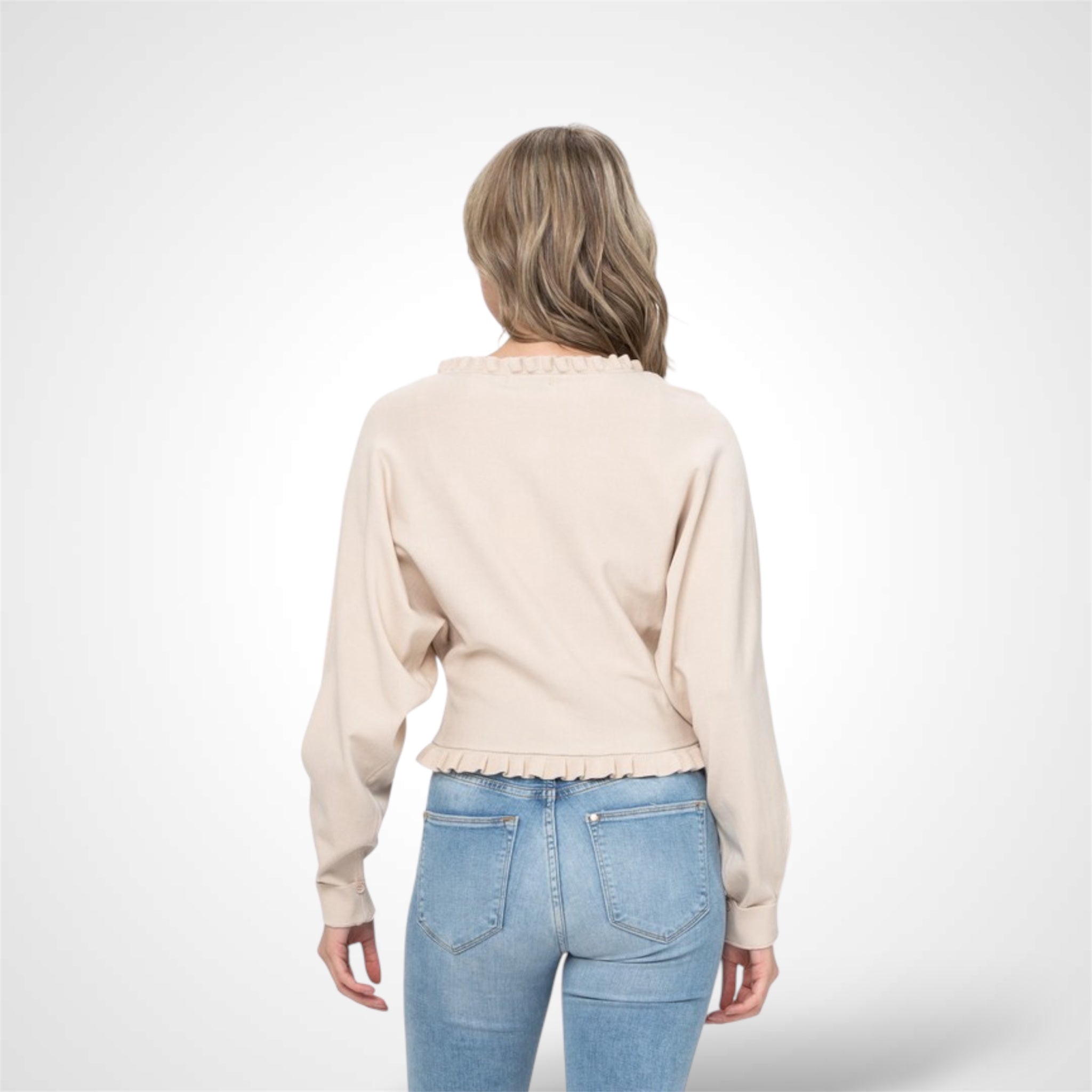 Khaki Button Sweater Top•-2