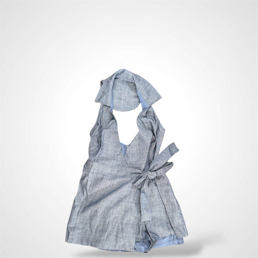 SJQ-DENIM HALTER ROMPER