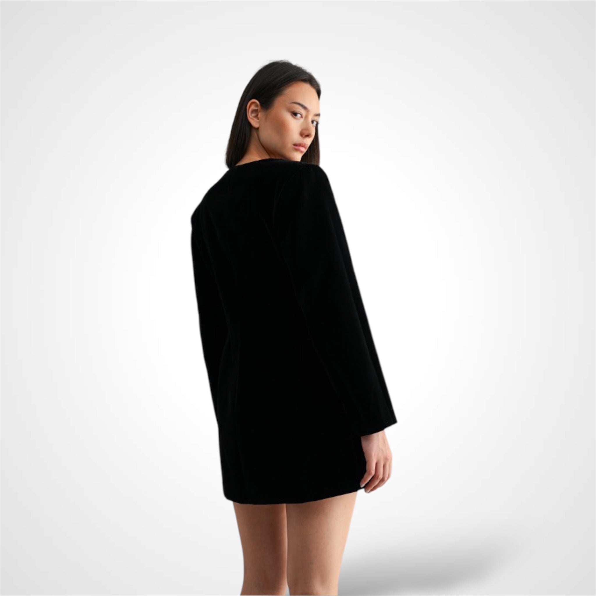 Velvet Blazer Dress•-4