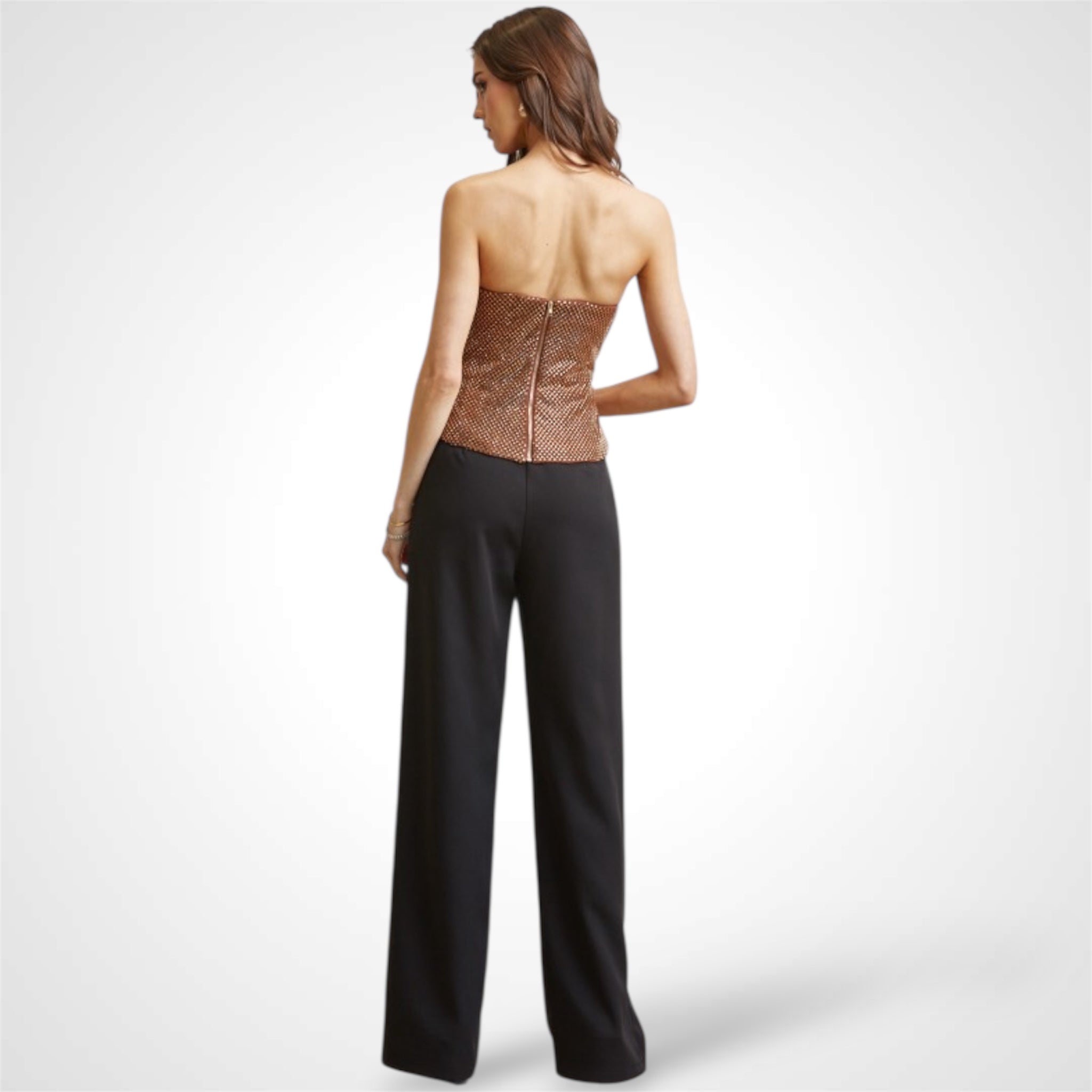 Diamante Draped Corset Top•-2