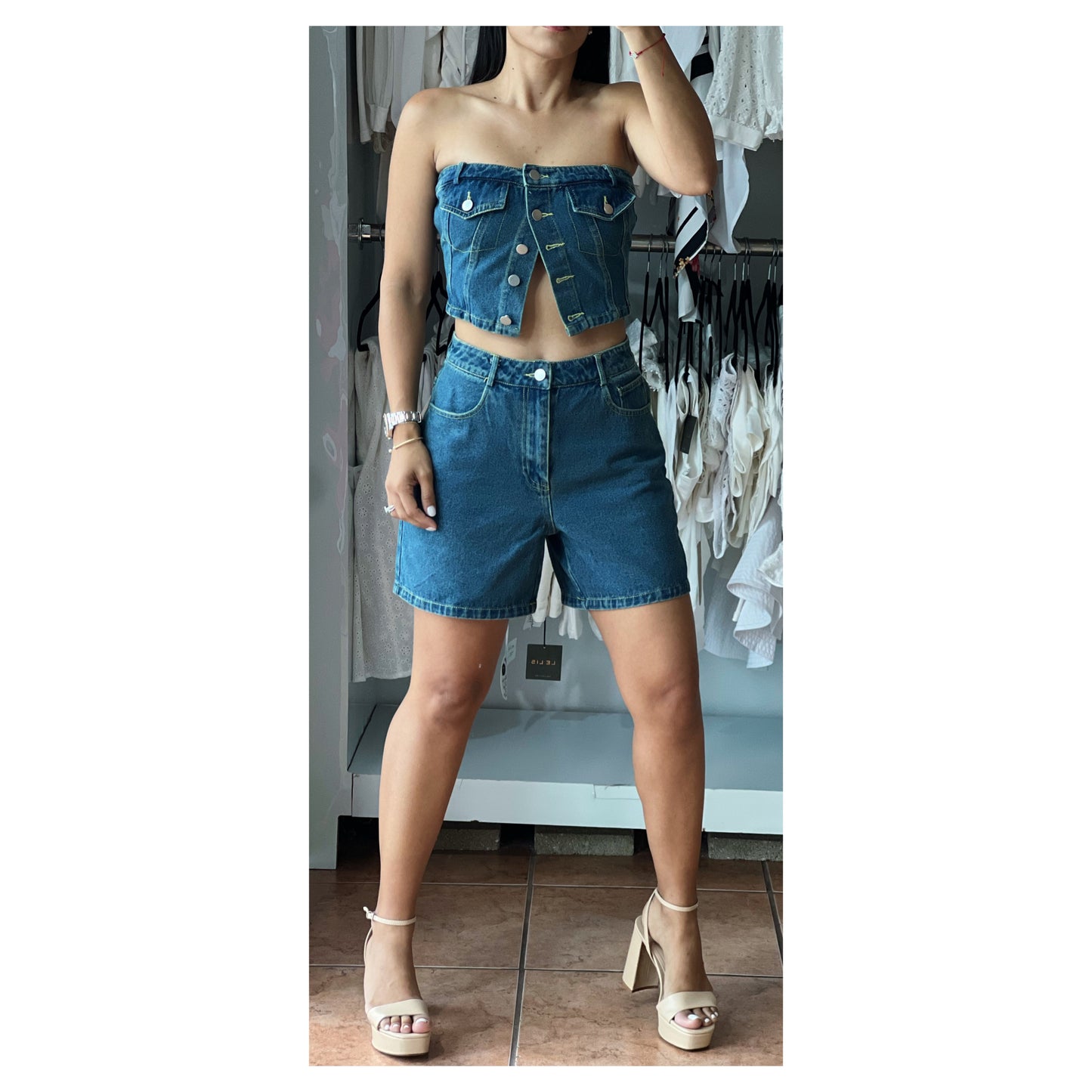 Denim Tube Top
