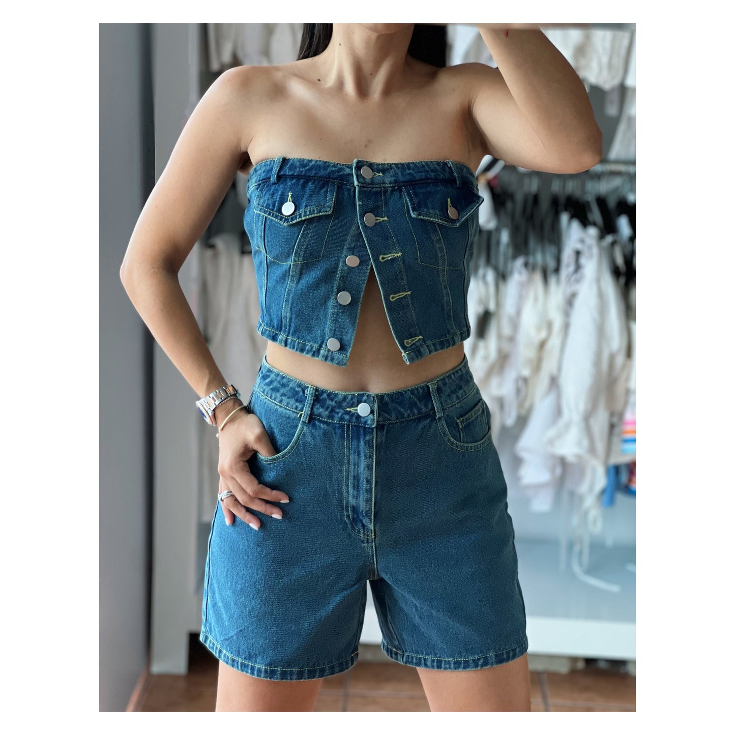 Denim Tube Top