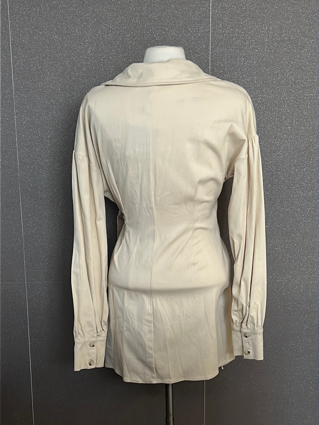 Wrap Cream Dress•-2