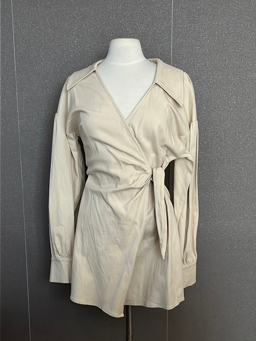 Wrap Cream Dress•-1