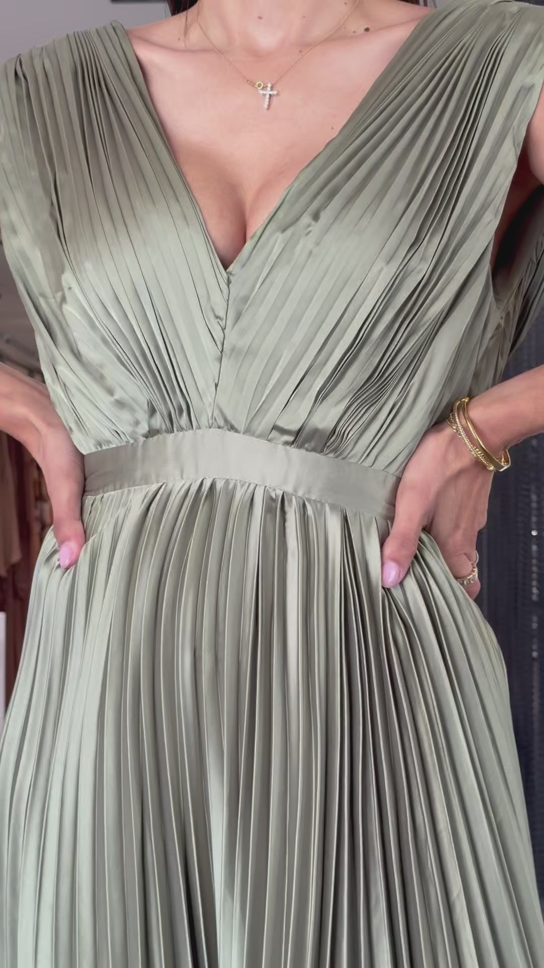 Olive Elegance Maxi Dress-5