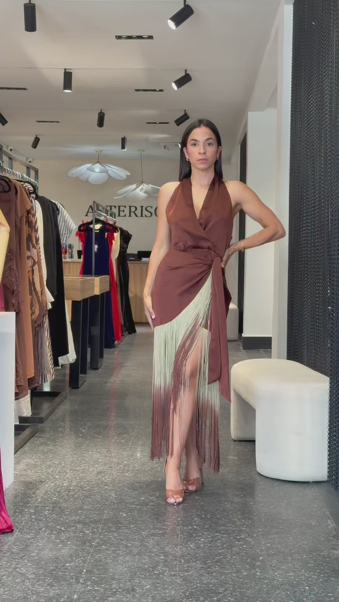 Mocha Muse Fringe Dress-5