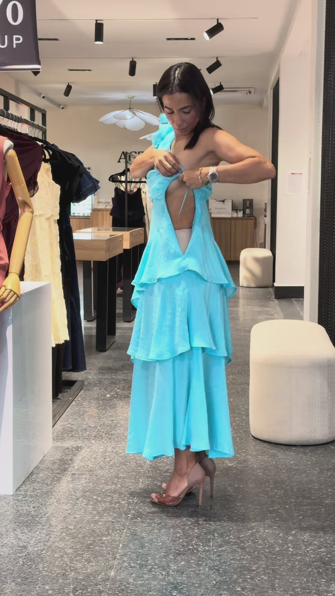 ONE SHOULDER BLUE MAXI DRESS-4