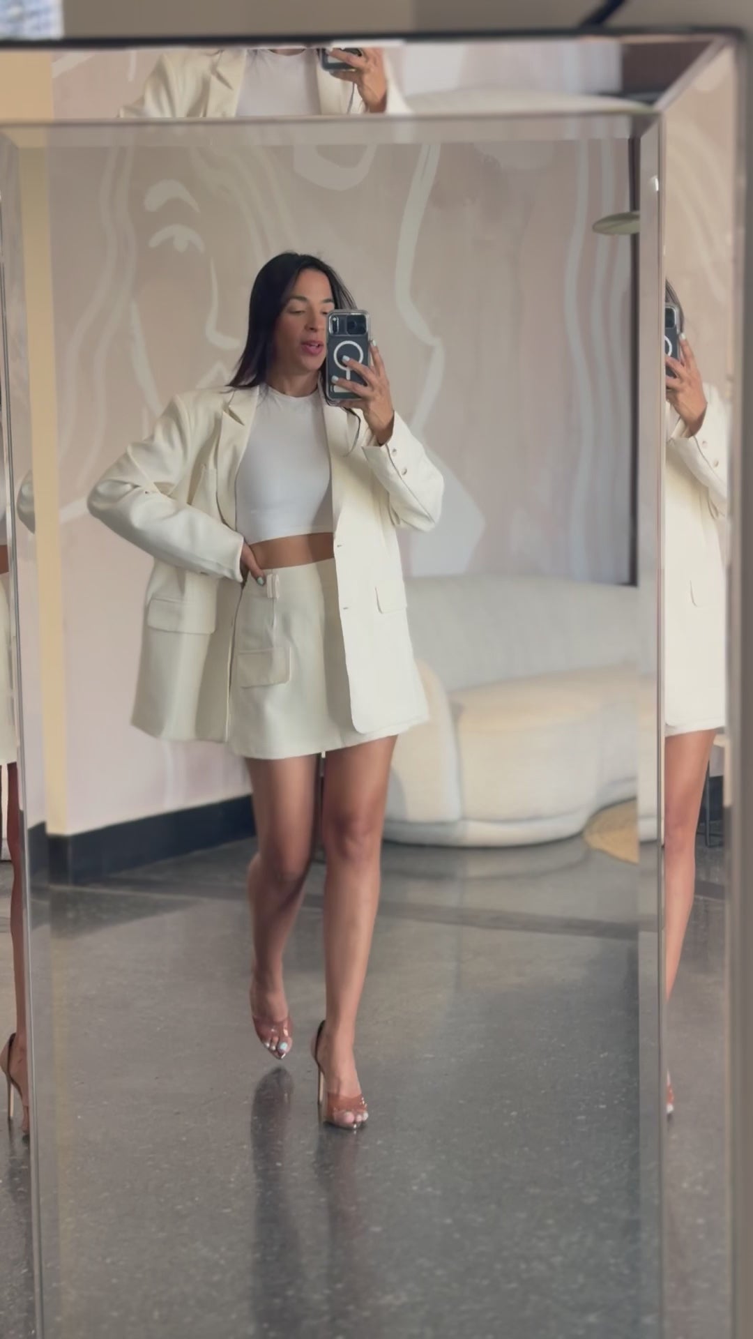 BOYFRIEND BLAZER AND MINI SKIRT SET•-4